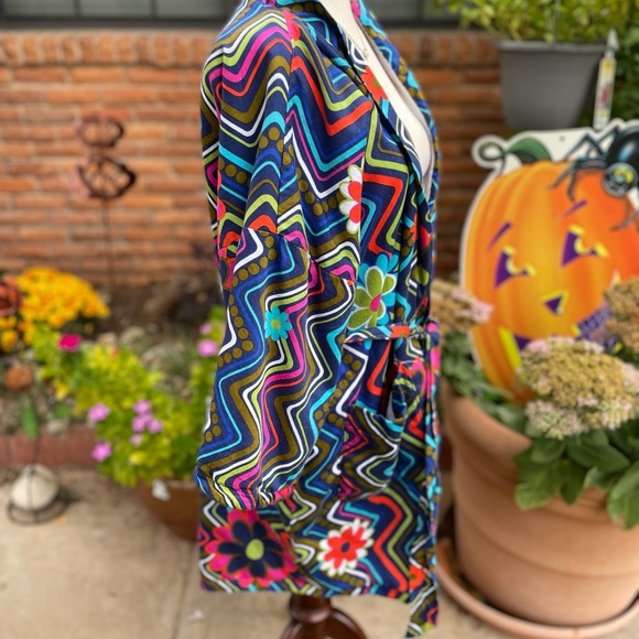 Tepper Jackson • Multi-Colors • Hippie • Floral • Geometric • Robe • S/Medium - Picture 4 of 16